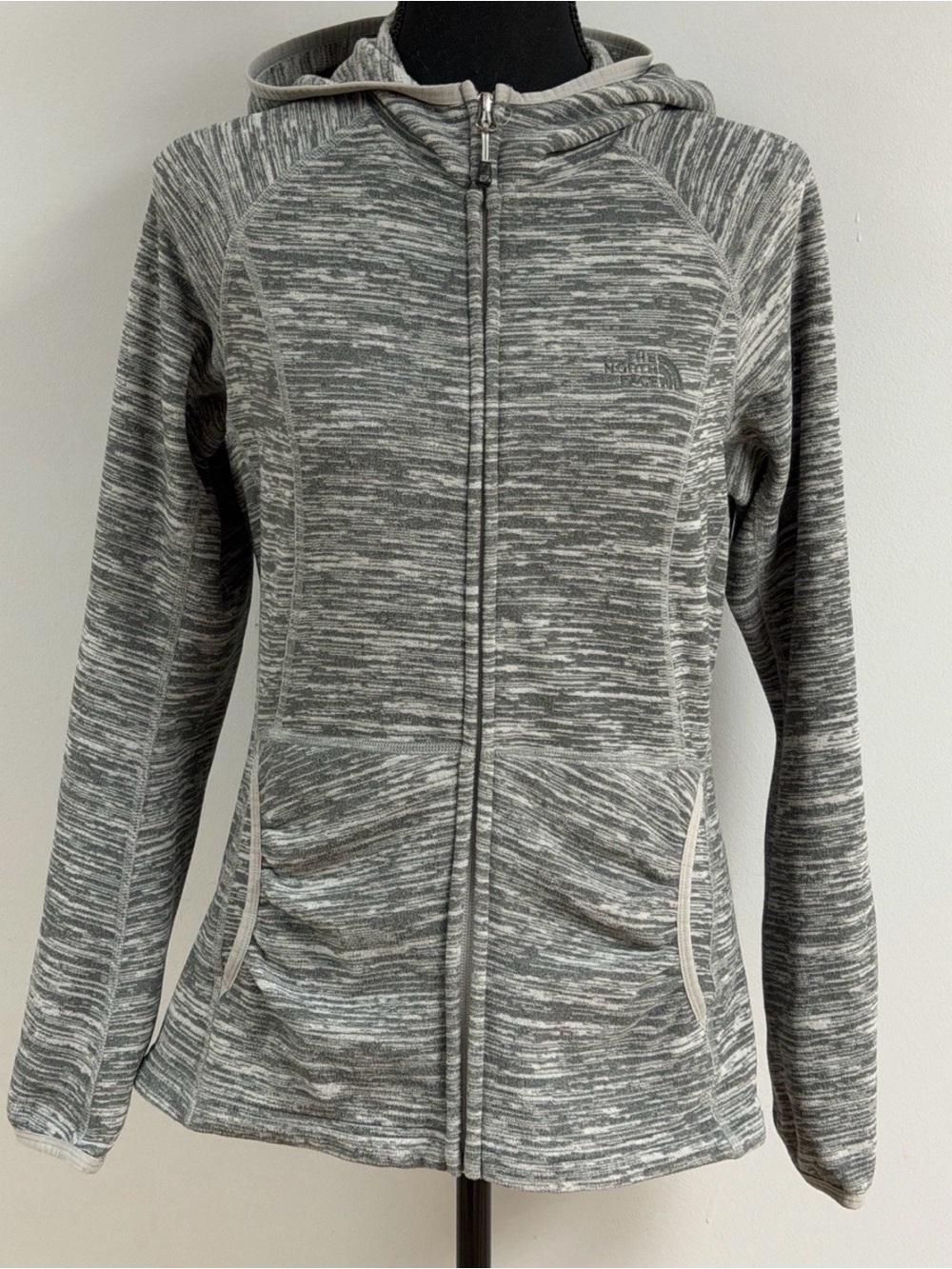 The North Face Thermal Womens Medium Gray Full Zip Hoodie Polartec Size S/P